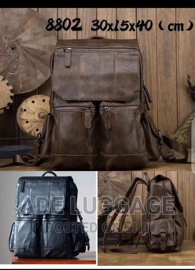 Quality Laptop Leather Backpack Luggag