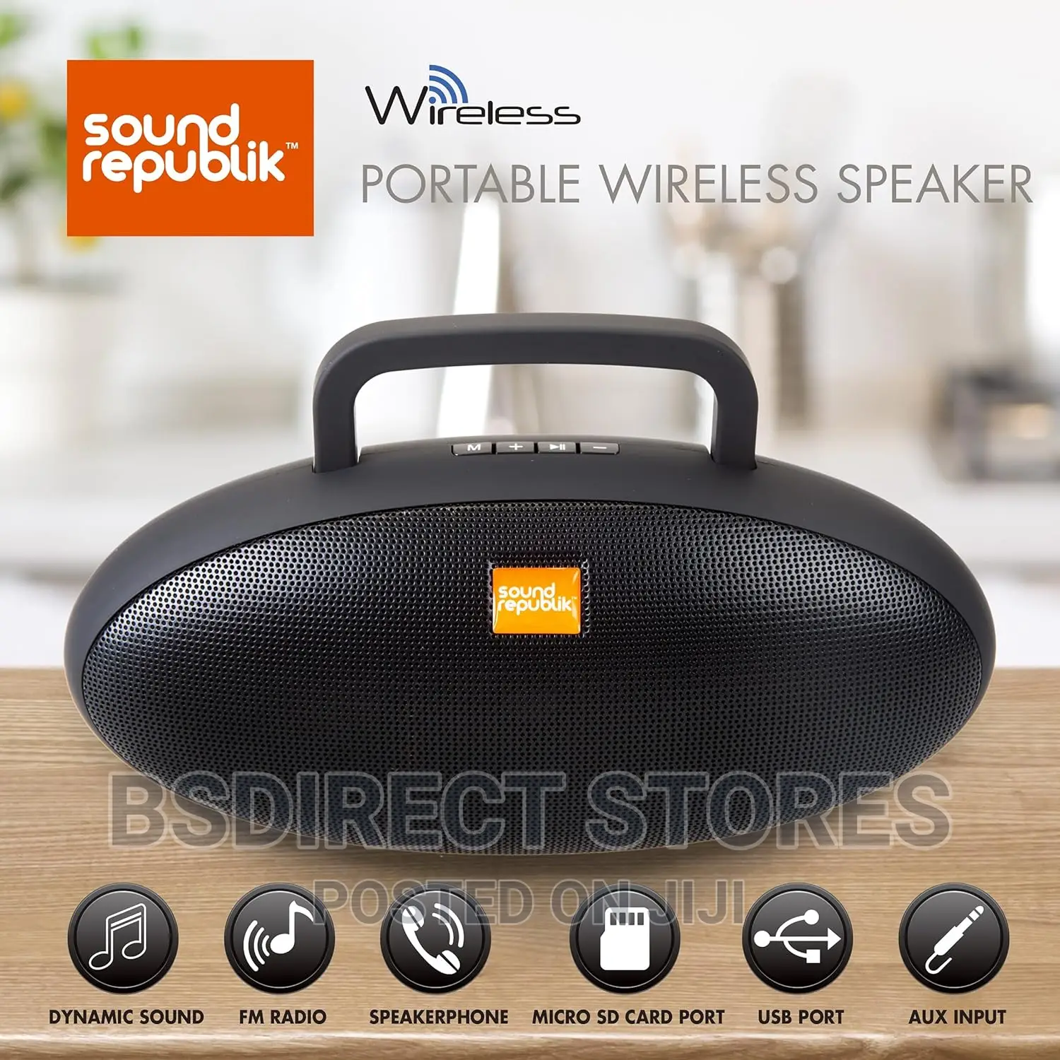 Sound Republik Wireless Pill Shaped Bluetooth Speaker Black
