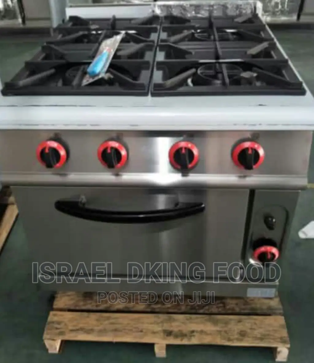 Industrial Stainless 4 Burner Gas Cooker With Oven