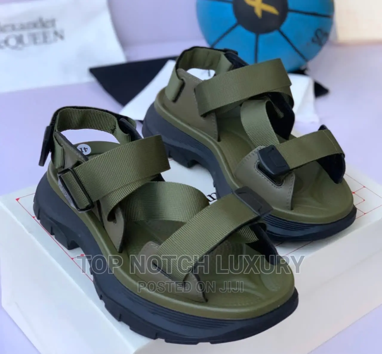 Alexander McQueen Men Women Thick Solid Sole Strap Sandal