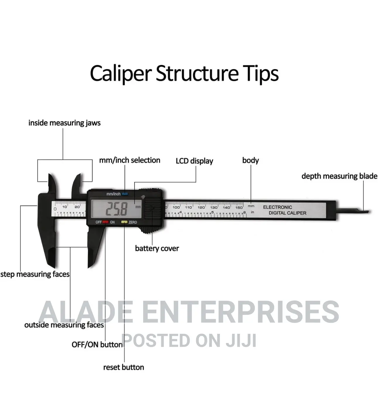Digital Vernier Caliper - 150mm 6 Inch Electronic LCD Screen