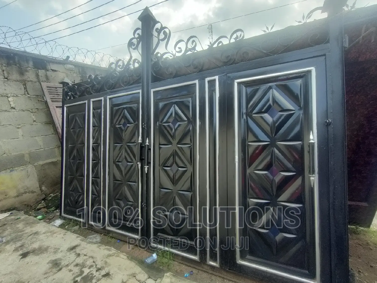 12ft by 8ft Black Channel Gate for Sale