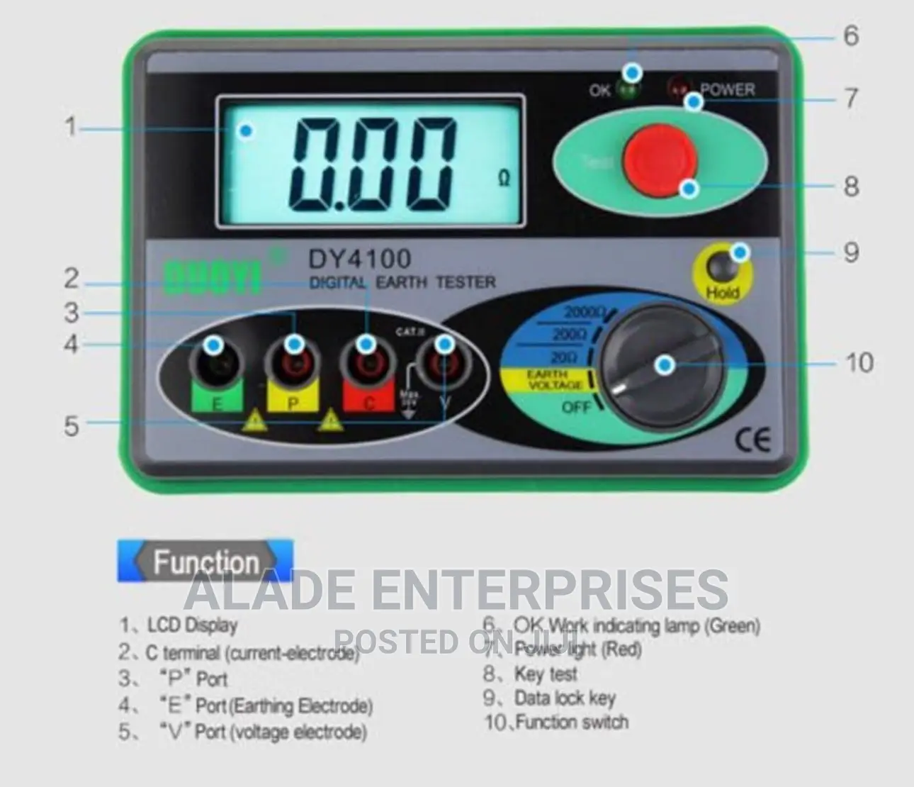 Digital Earth Ground Resistance Tester Meter Earth Tester