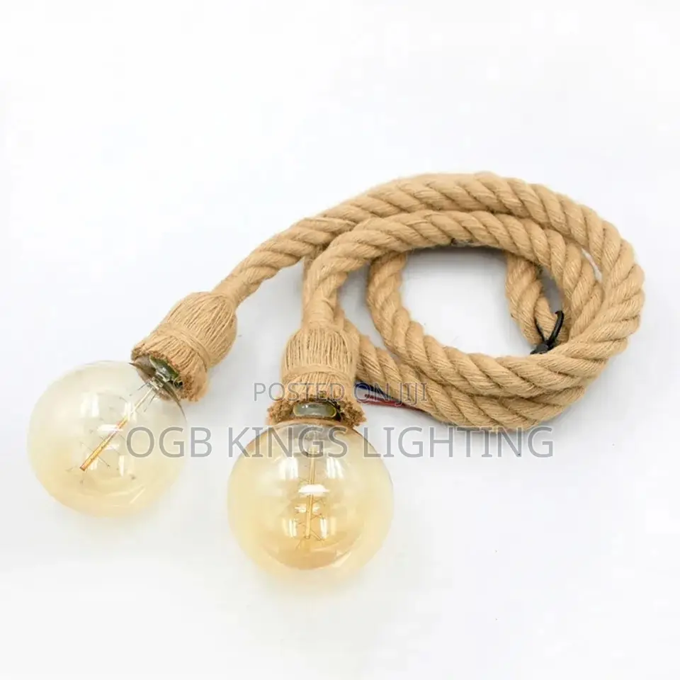 Edison E27 Vintage Chandelier Lamp American Retor Hemp Rope