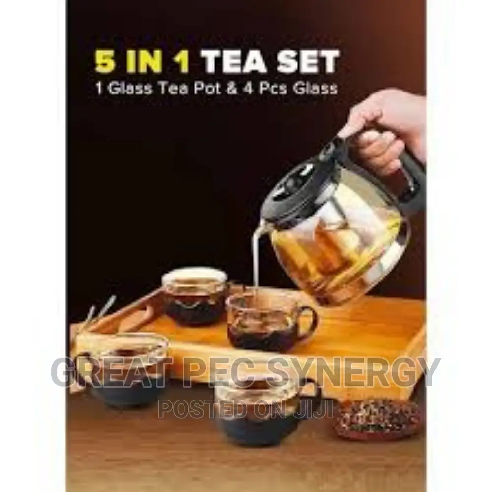 Tea Pot and 4 Glass Cups