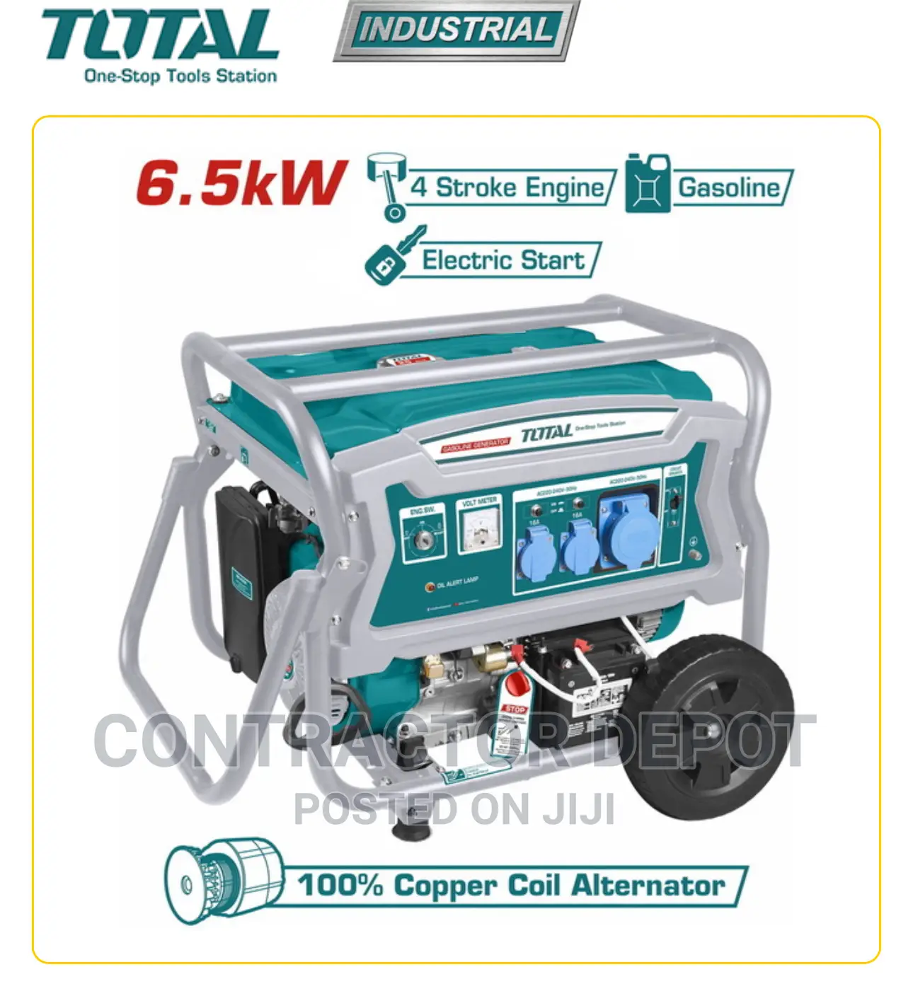 Total Gasoline Generator 6500W Avr (Tp165006)