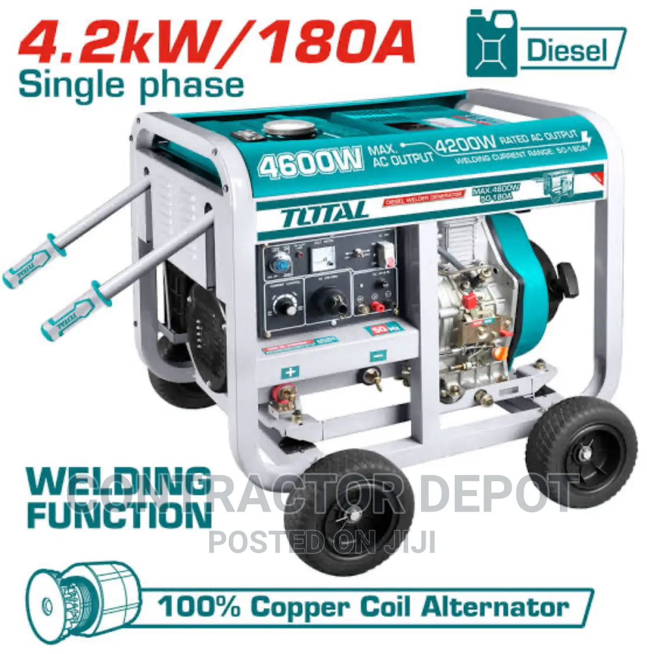 Total DIESEL Generator and Welder 4600W / 50-180a (Tp446001)