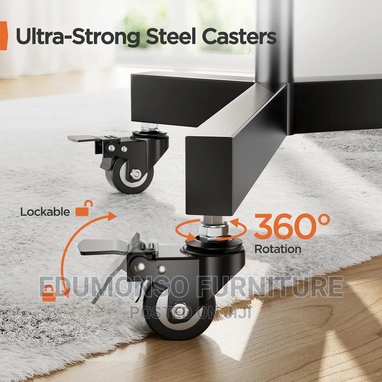 Rolling Tv Stand for 32-70 Inch Screens Up to 132 LBS