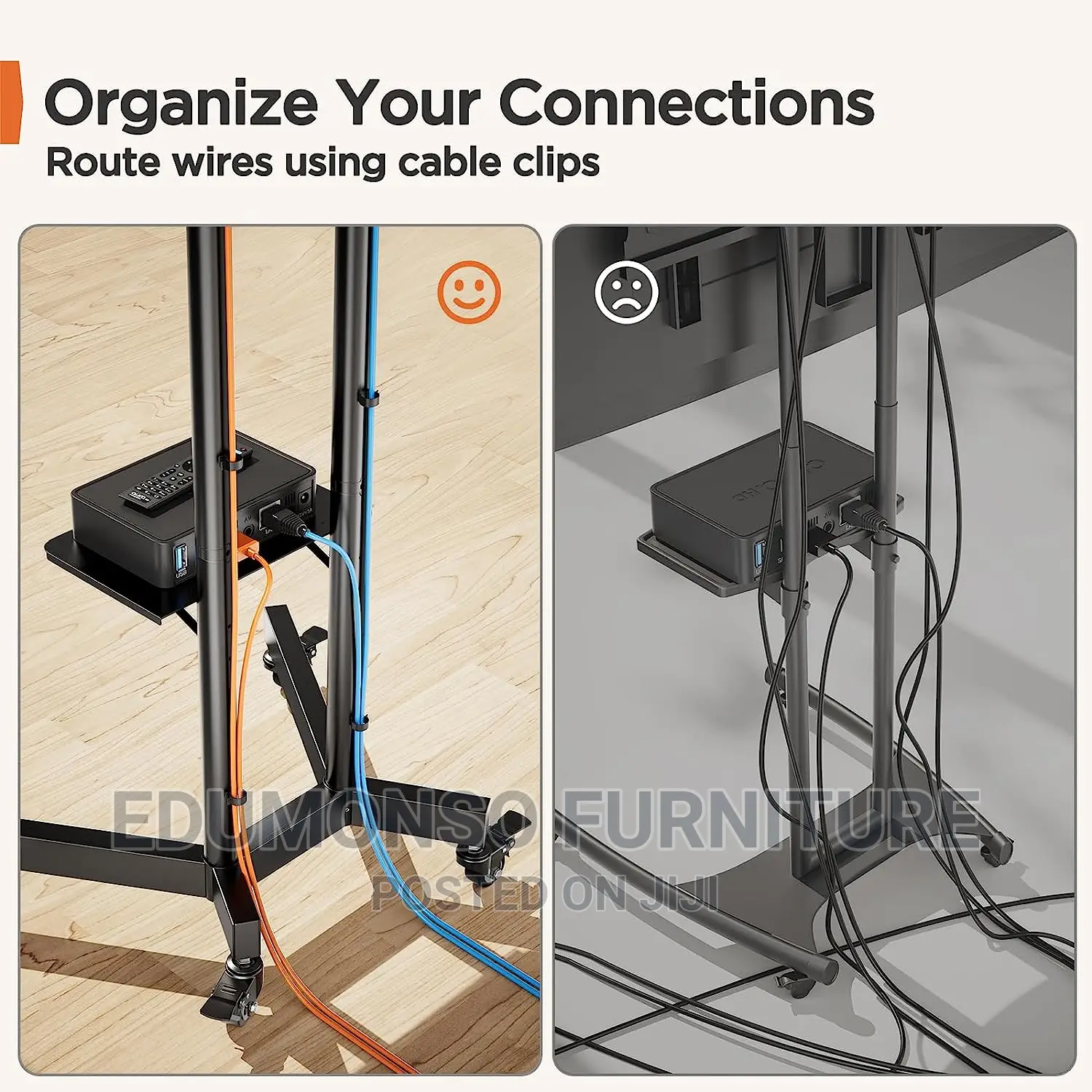 Rolling Tv Stand for 32-70 Inch Screens Up to 132 LBS