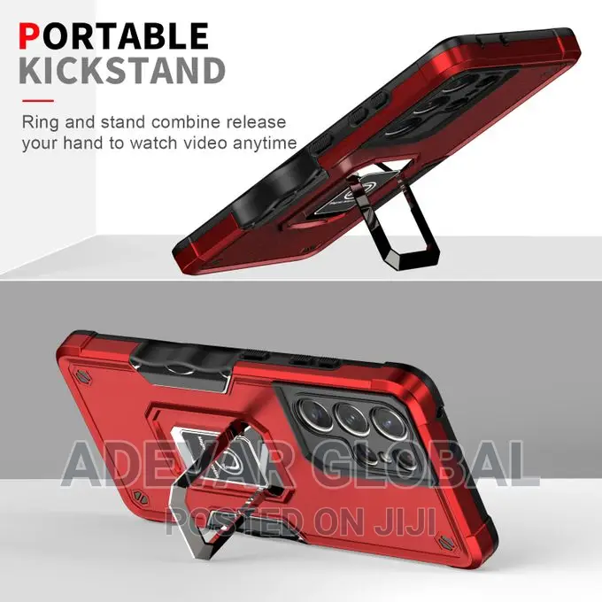 Galaxy S21 Ultra 5G Case Pouch Metal Ring Magnetic Kickstand