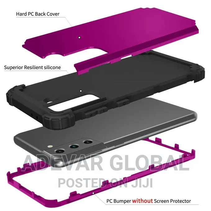 Galaxy S21 FE 5G Case Hybrid Hard Rugged 3in1 Pouch Soft Tpu