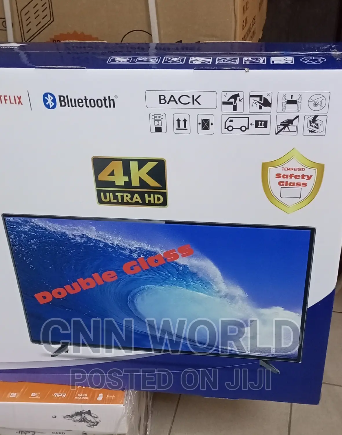 2025>Polystar 43" Smart Led Tv Flameless Bluetooth Netflix