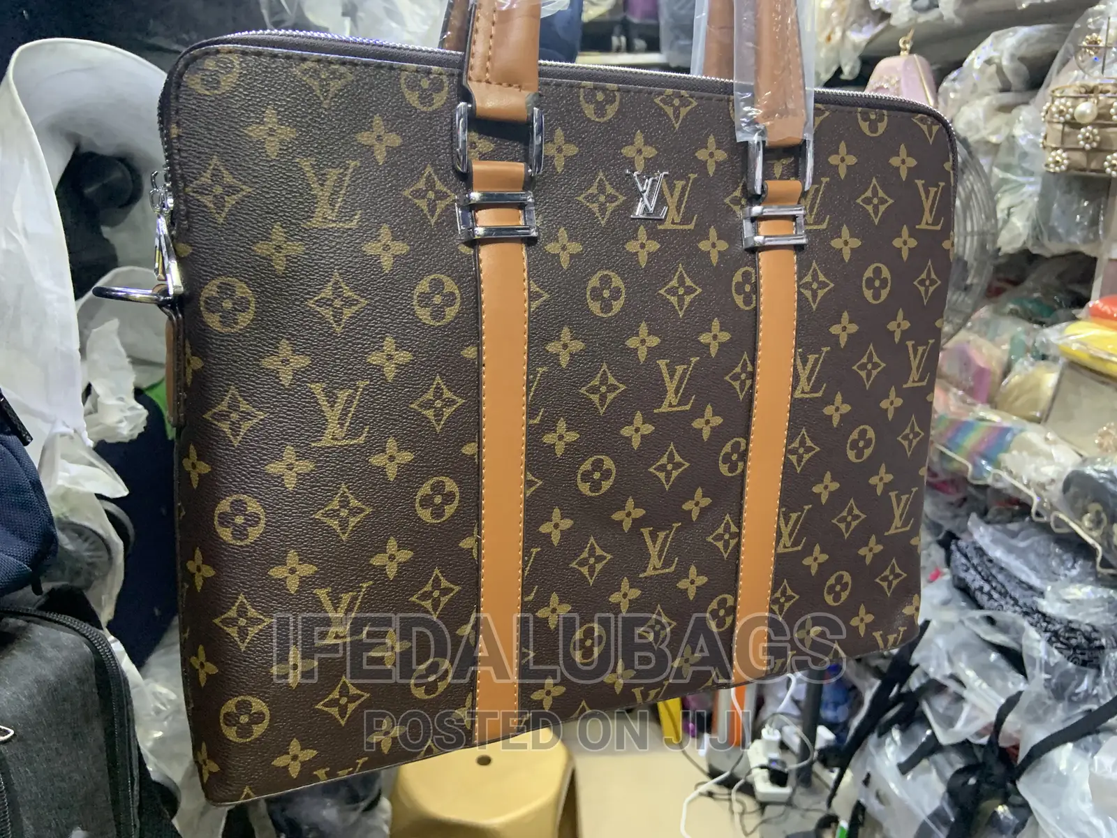 Quality Imported Leather Lv Inspired Laptop/Conference Bag