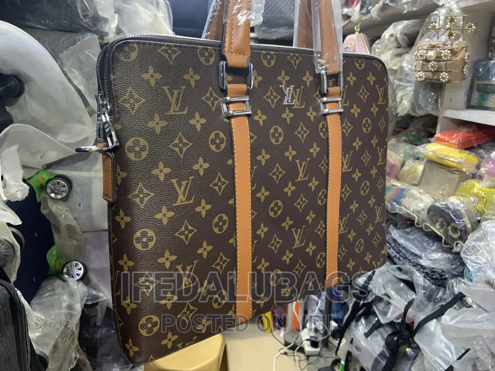 Quality Imported Leather Lv Inspired Laptop/Conference Bag