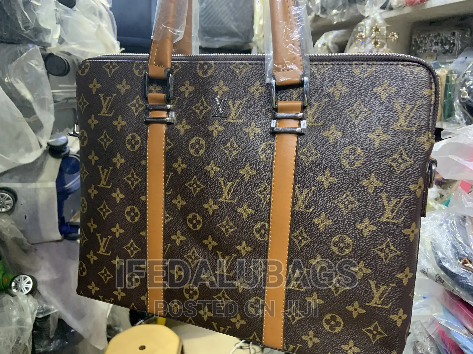 Quality Imported Leather Lv Inspired Laptop/Conference Bag