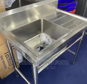 Foreign Industrial Stainless Single Bowl Sink With Side