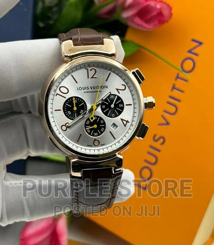 Louis Vuitton Chronograph Leather Wristwatch