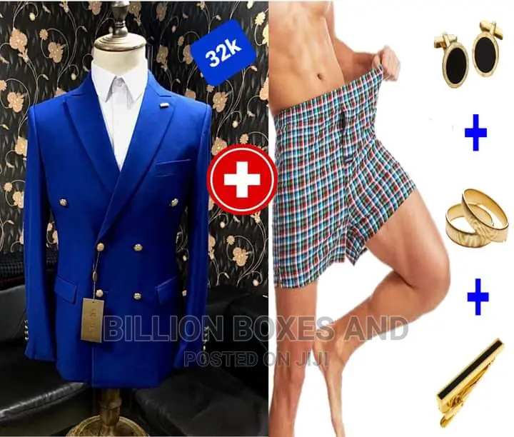 Quality Wedding Suit Blue Plus Gifts