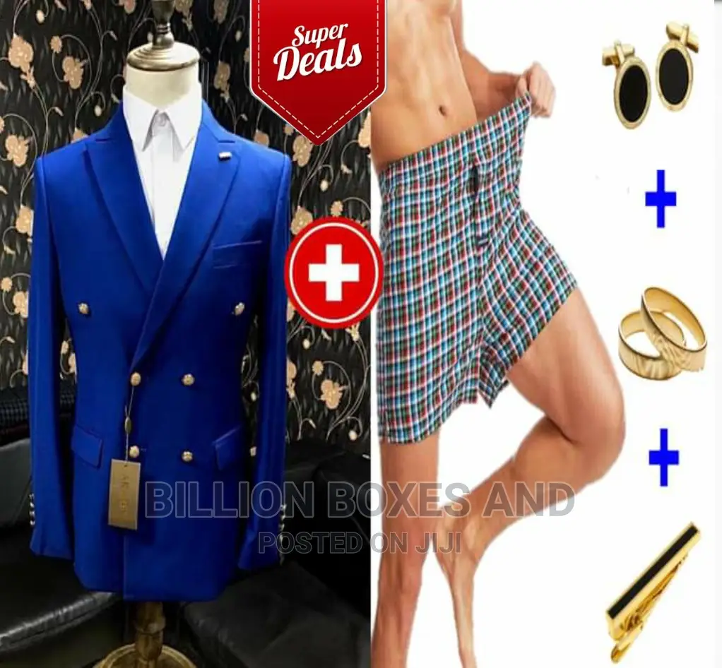 Quality Wedding Suit Blue Plus Gifts