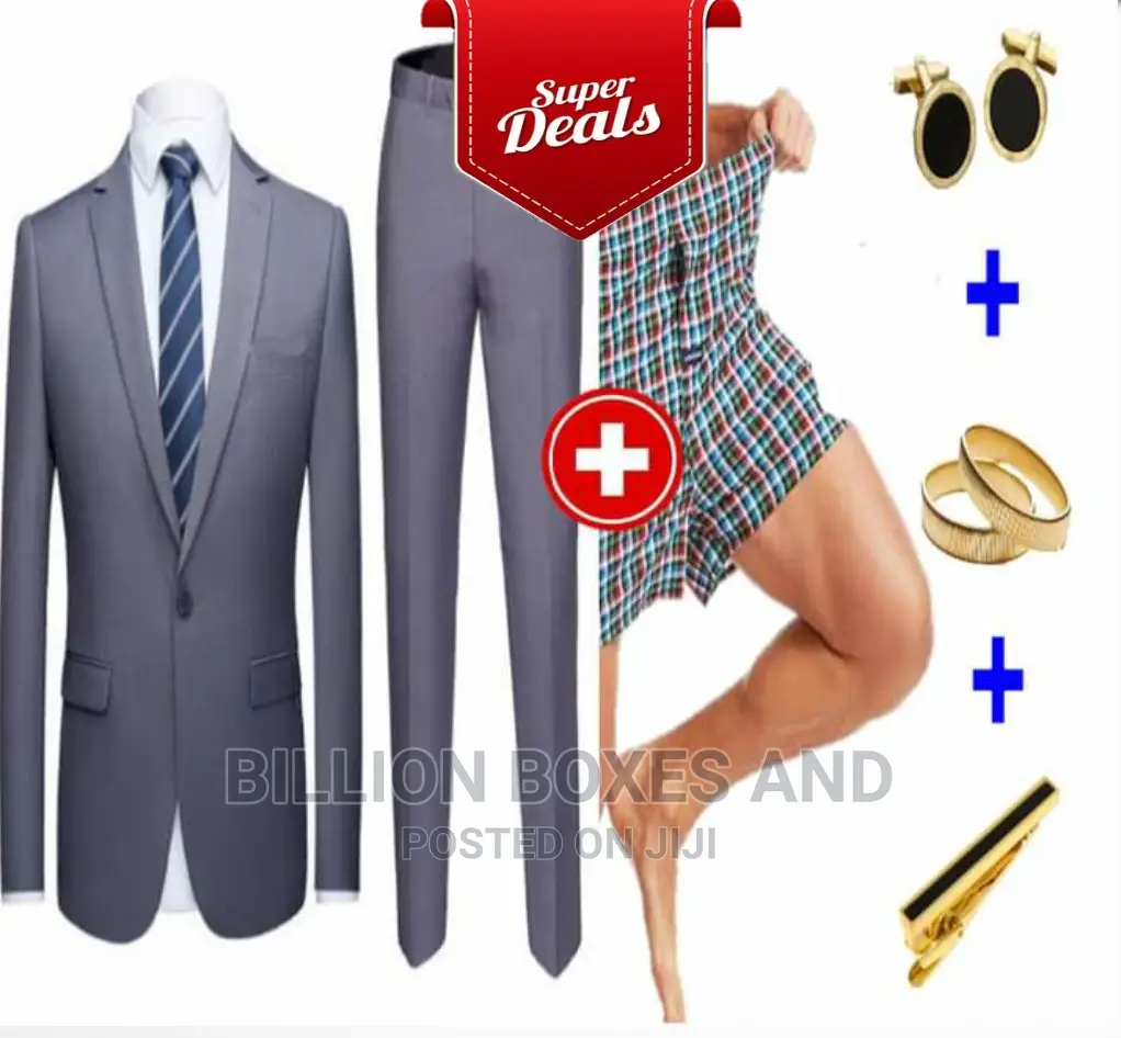 Quality Wedding Suit Gray Plus Gifts