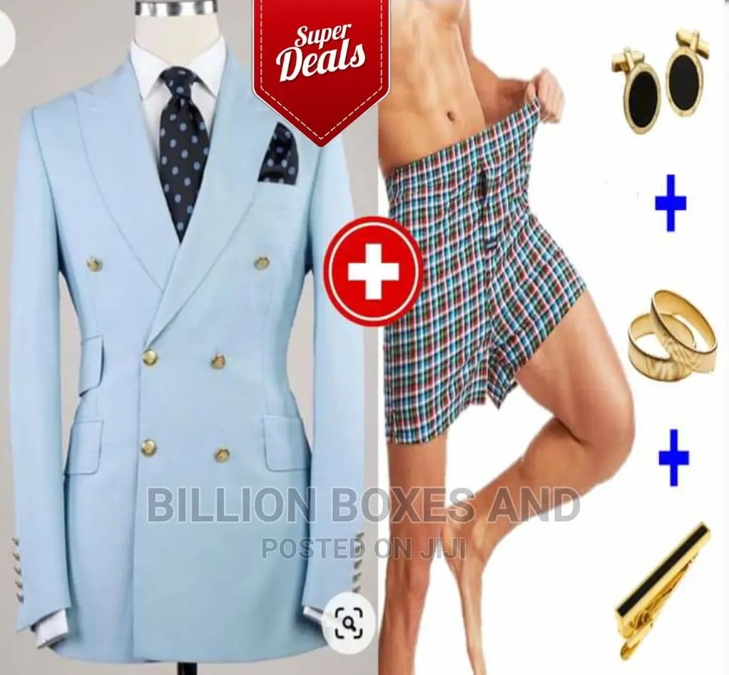 Quality Wedding Suit Sky Blue Plus Gifts