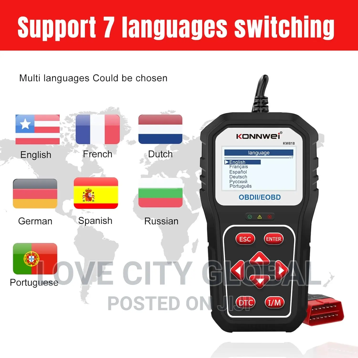 Konnwei KW818 Auto Scan OBD2 Diagnostics Check Engine & All