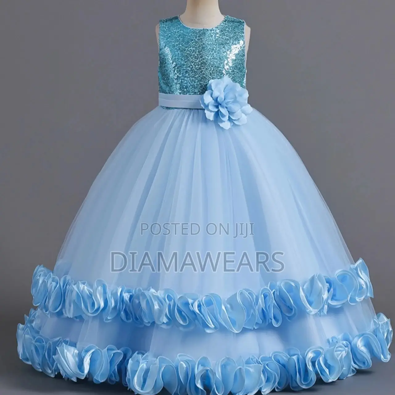 Sky Blue Ceremonial Full Ball Gown