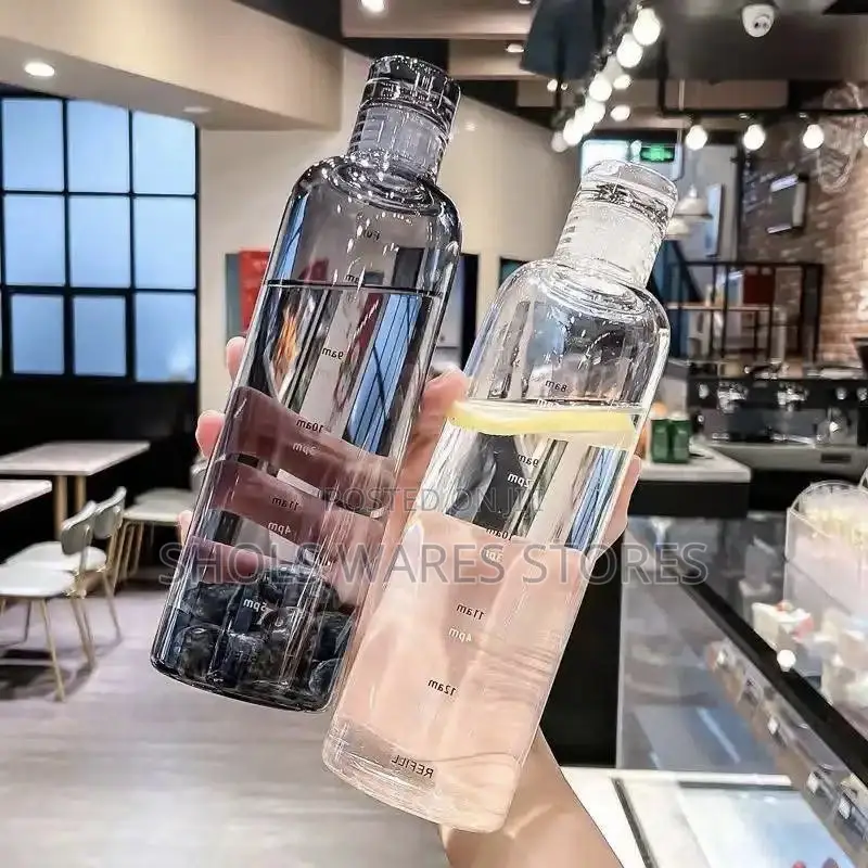 Transparent Water Bottle With Time Scale