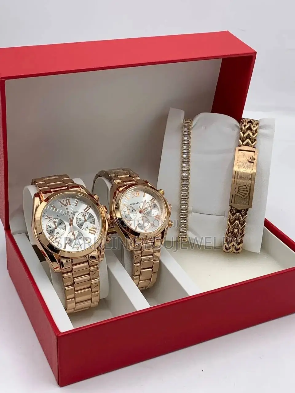 Couple Set, Wristwatch and Bracelet Combo