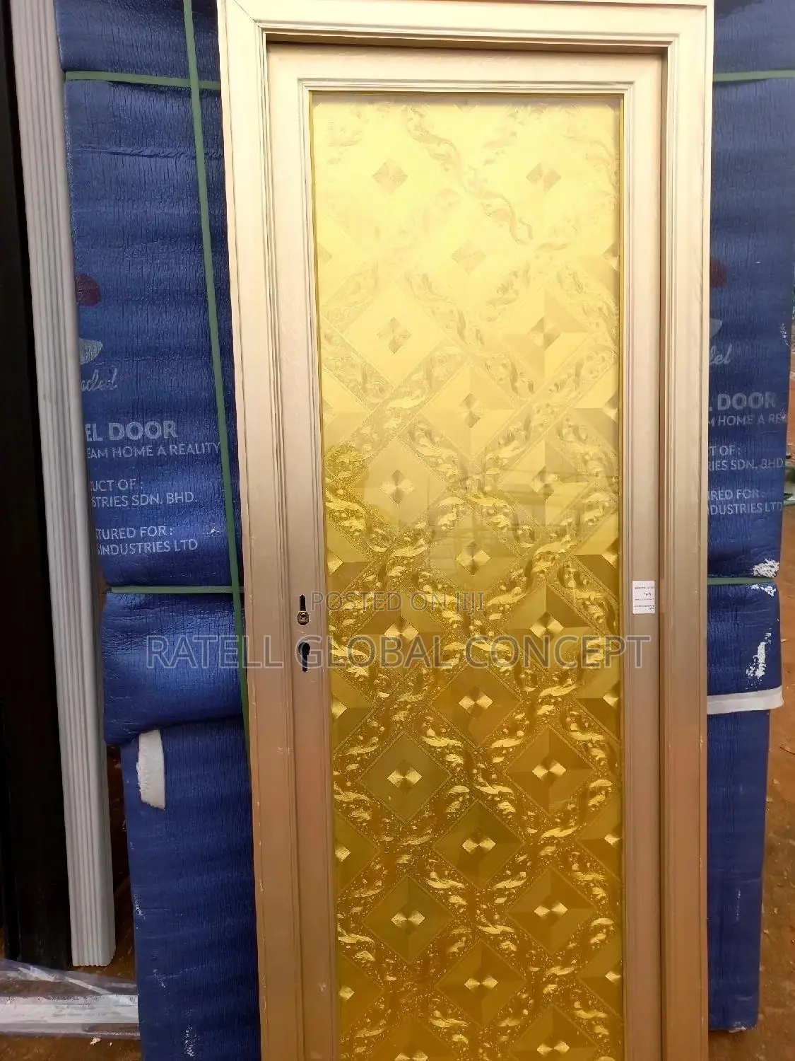 Full Double Glass Bathroom Door [Gold]