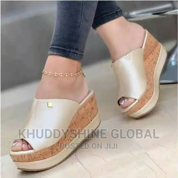 Woman Platform Wedge Slippers Slides