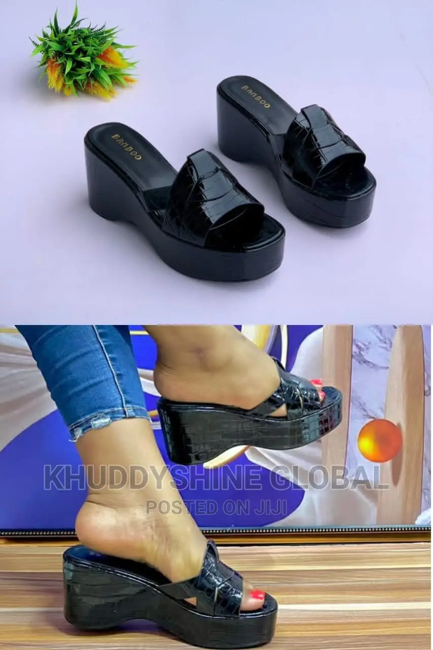 Bamboo Women Wedge Heels Slippers