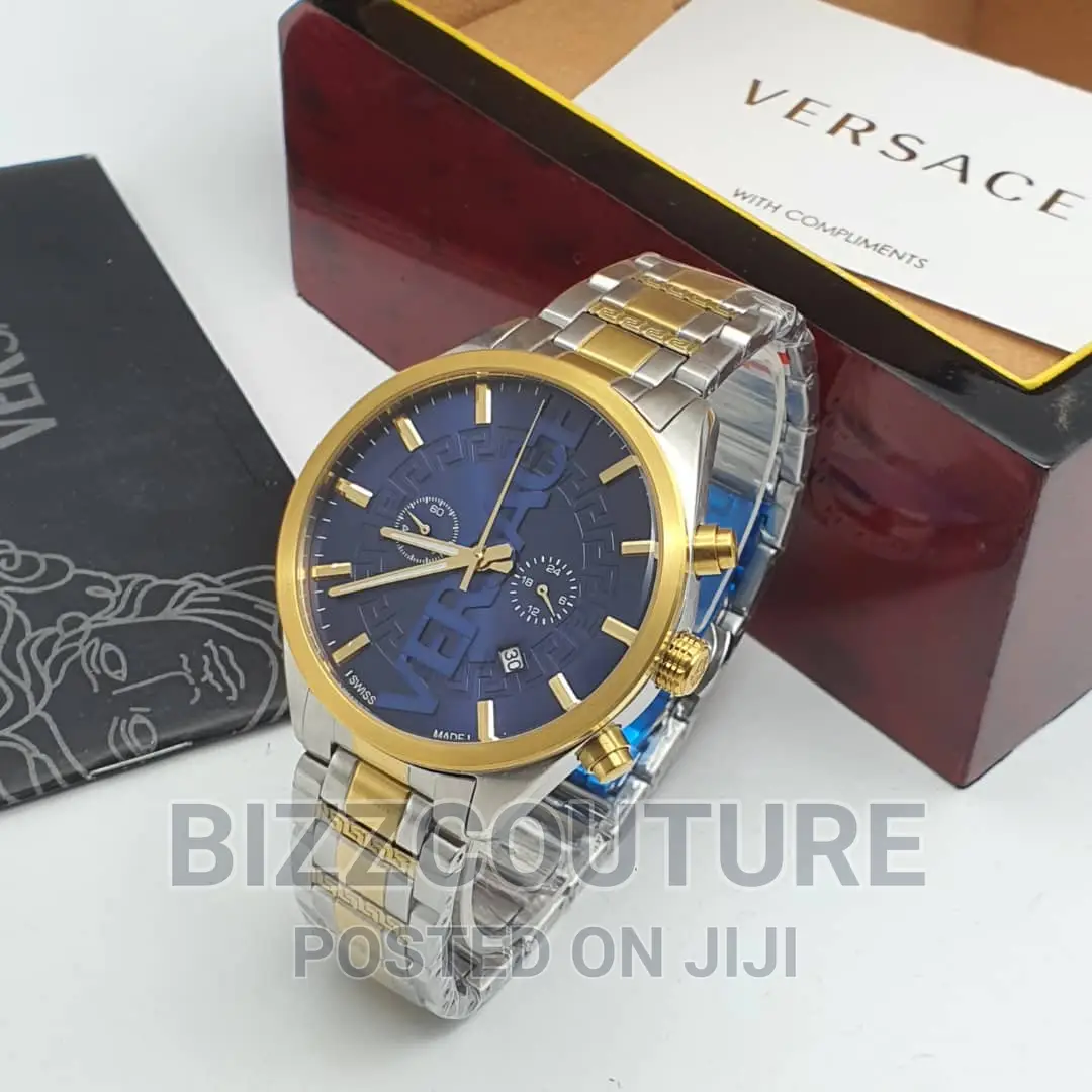 Original VERSACE Gold Steel Chain Watch Available in Store