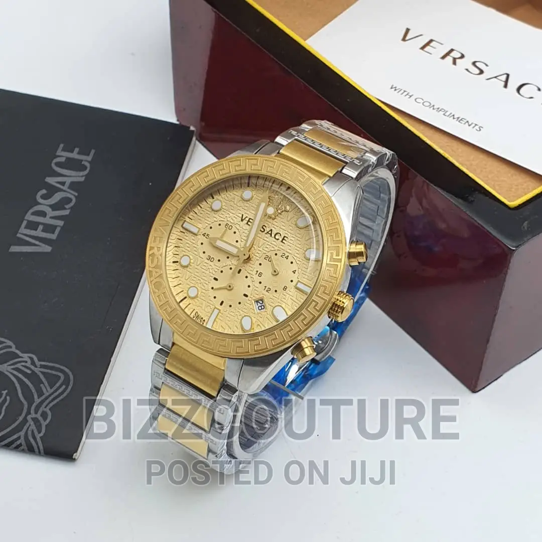 Original Versace Gold Steel Chain Watch Available in Store