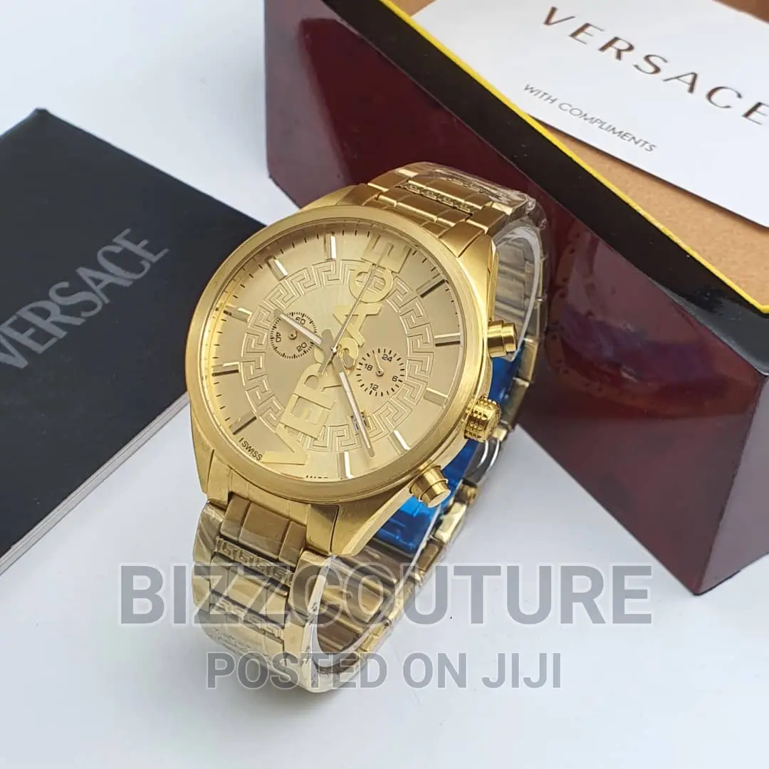 Original Versace Gold Steel Chain Watch Available in Store