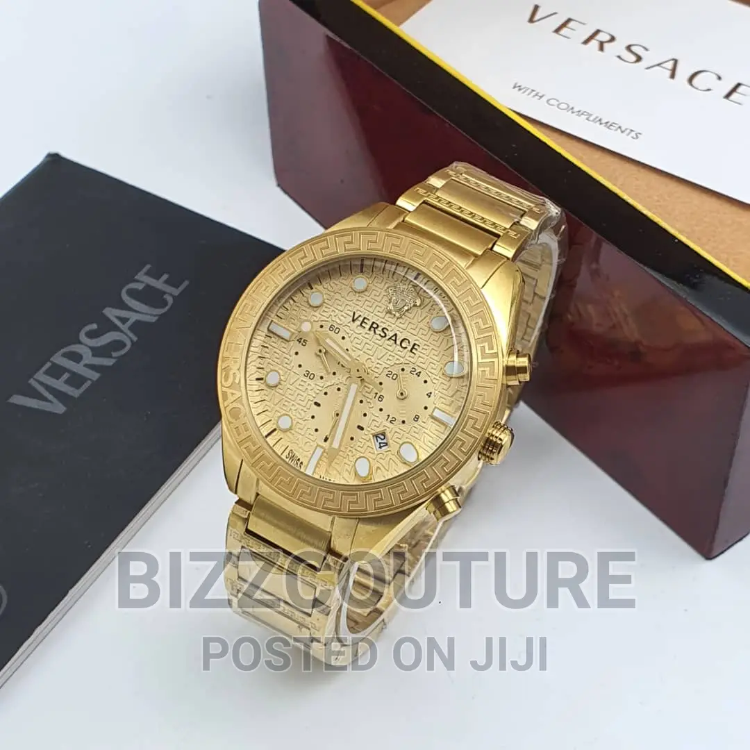 Original Versace Gold Steel Chain Watch Available in Store