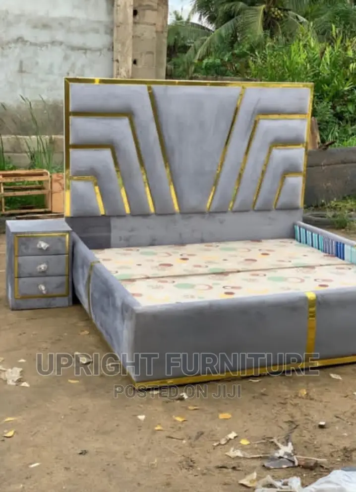 Padded Bedframe 6 by 6 With One Side Drawer
