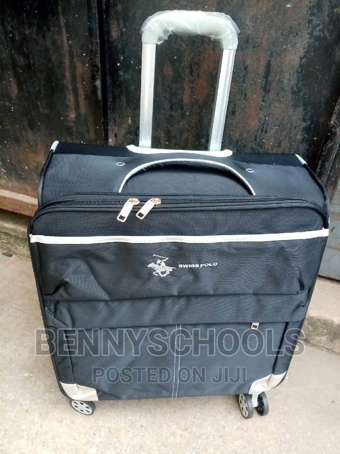 Big Black Swiss Polo Pilot Traveling Luggage Box