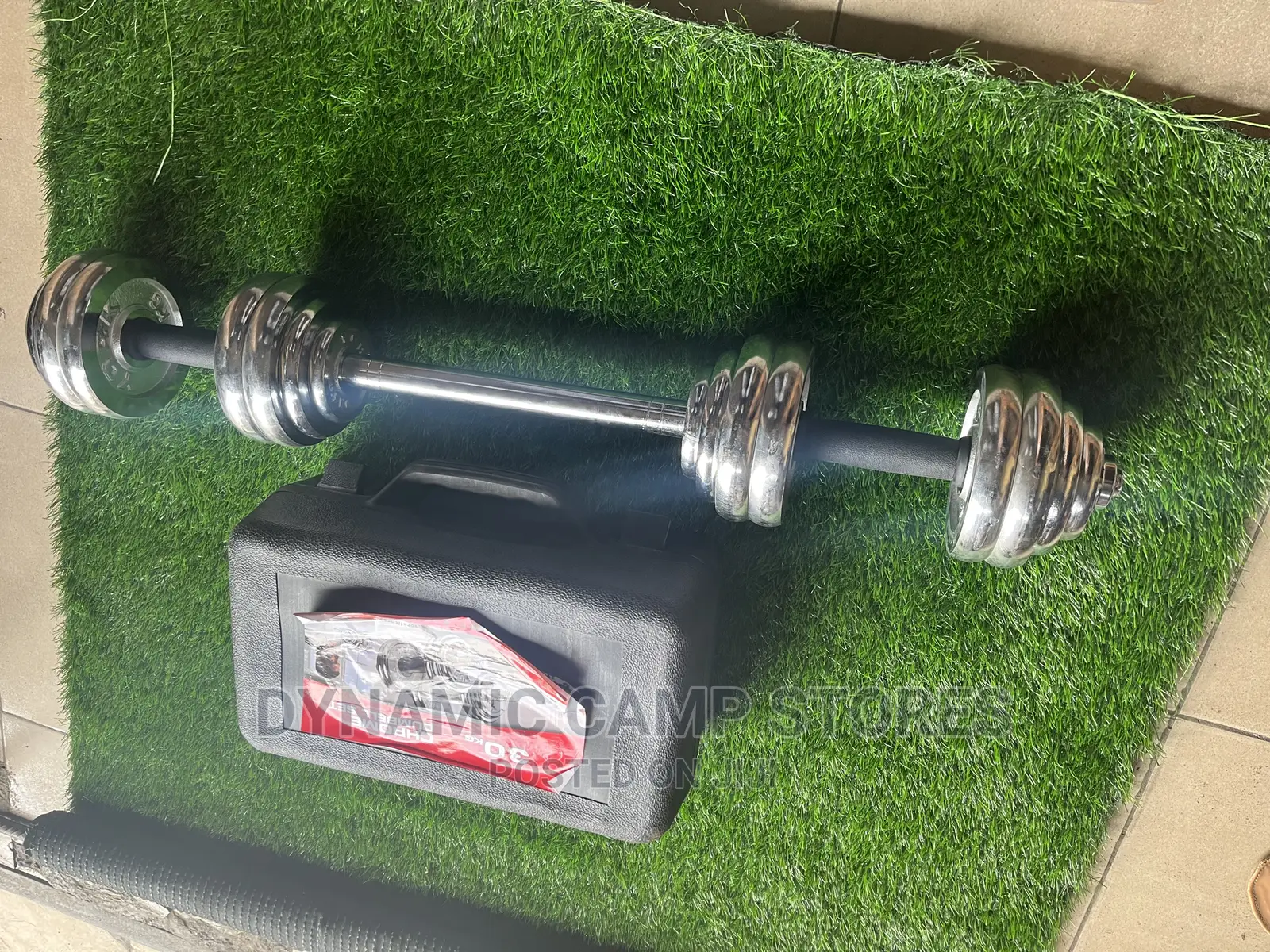 Pair Of 15kg Dumbell With Extension Rod.