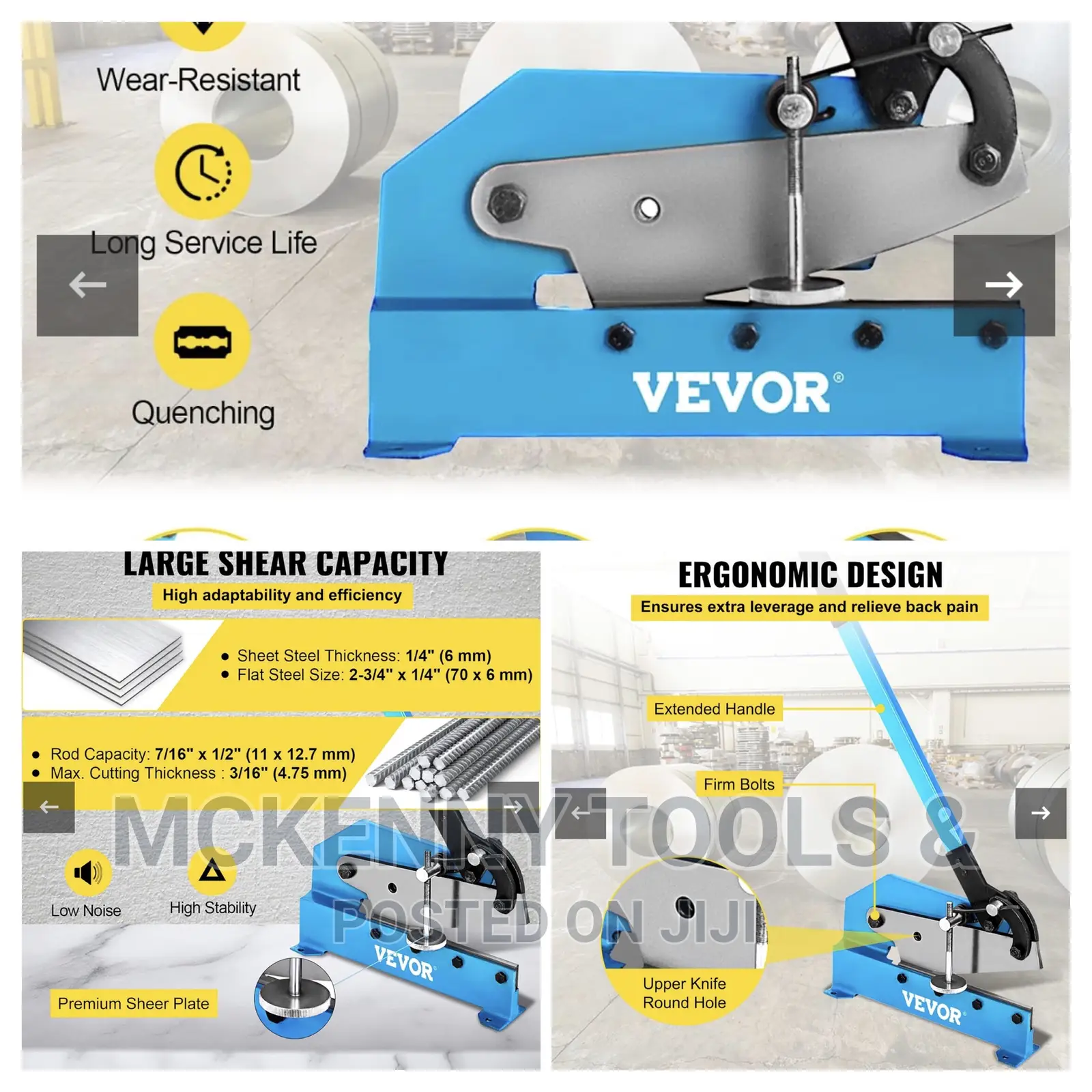 Vevor Hand Plate Shear 5",Manual Metal Cutter Cutting