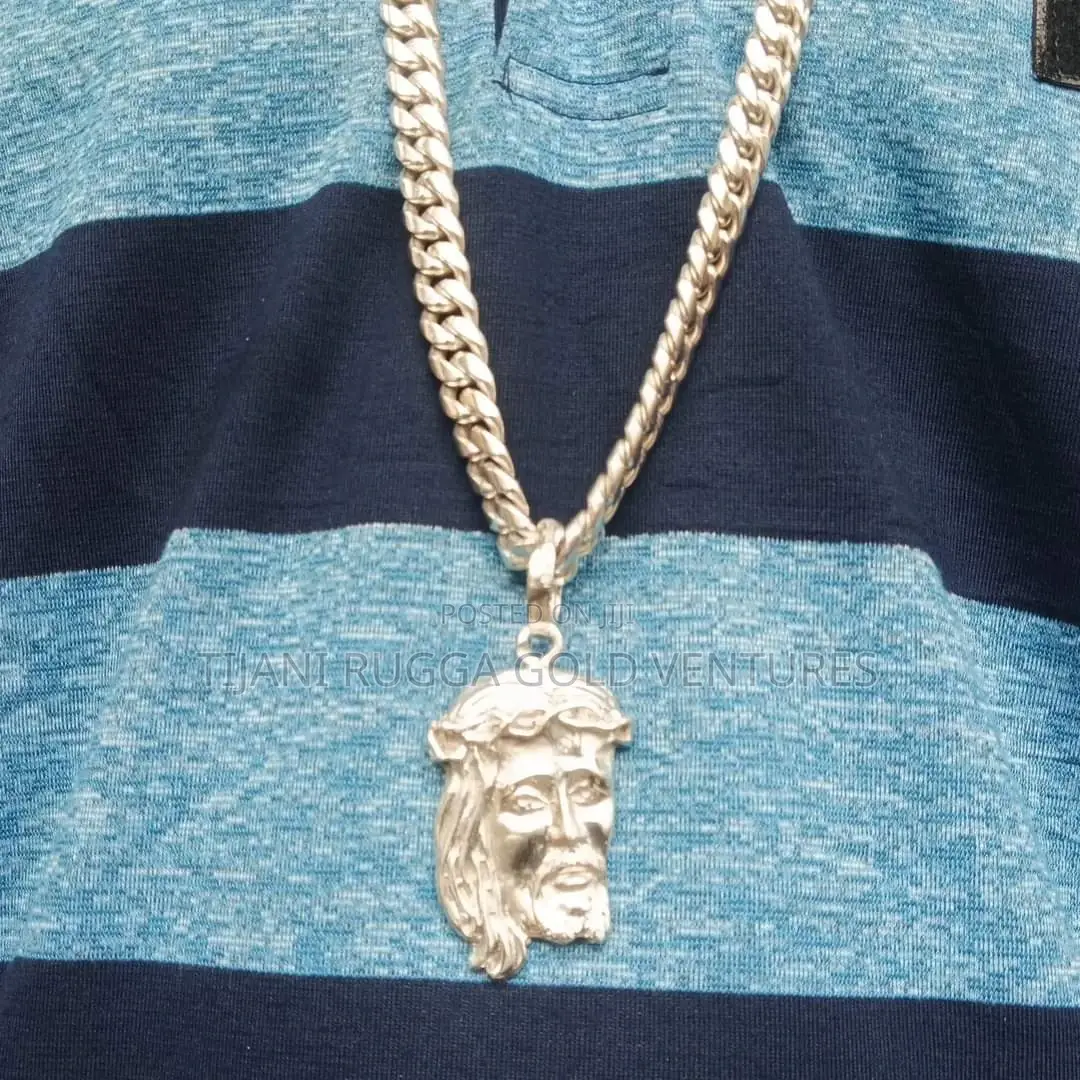 Pure 925 Silver Cuban Chain and Pendant