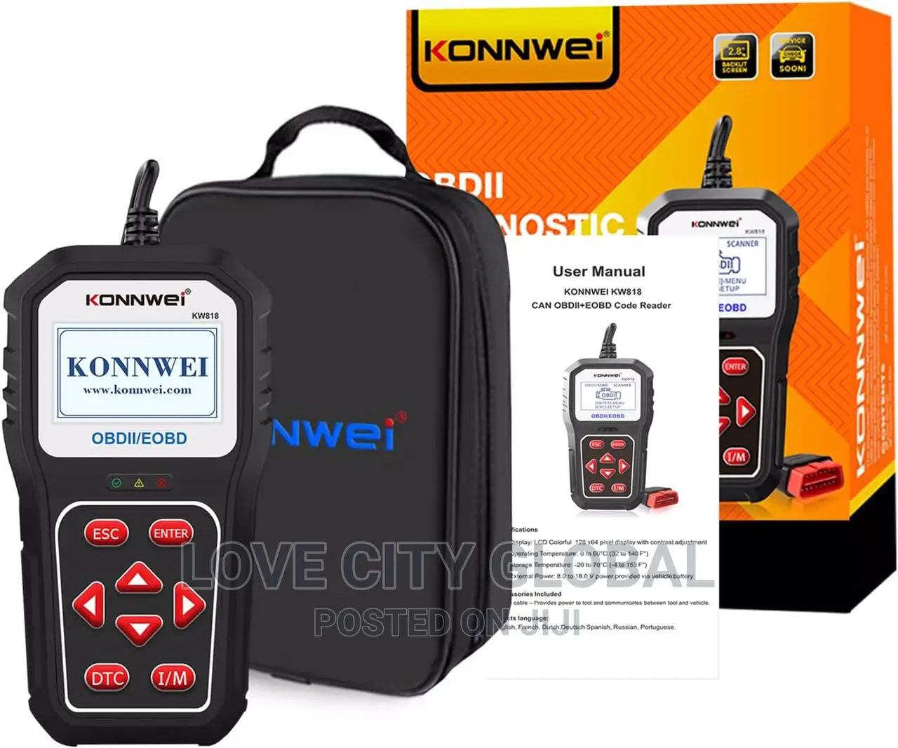 KW-818 OBDII Diagnostics Car Scanner Scan, Clear Read Code