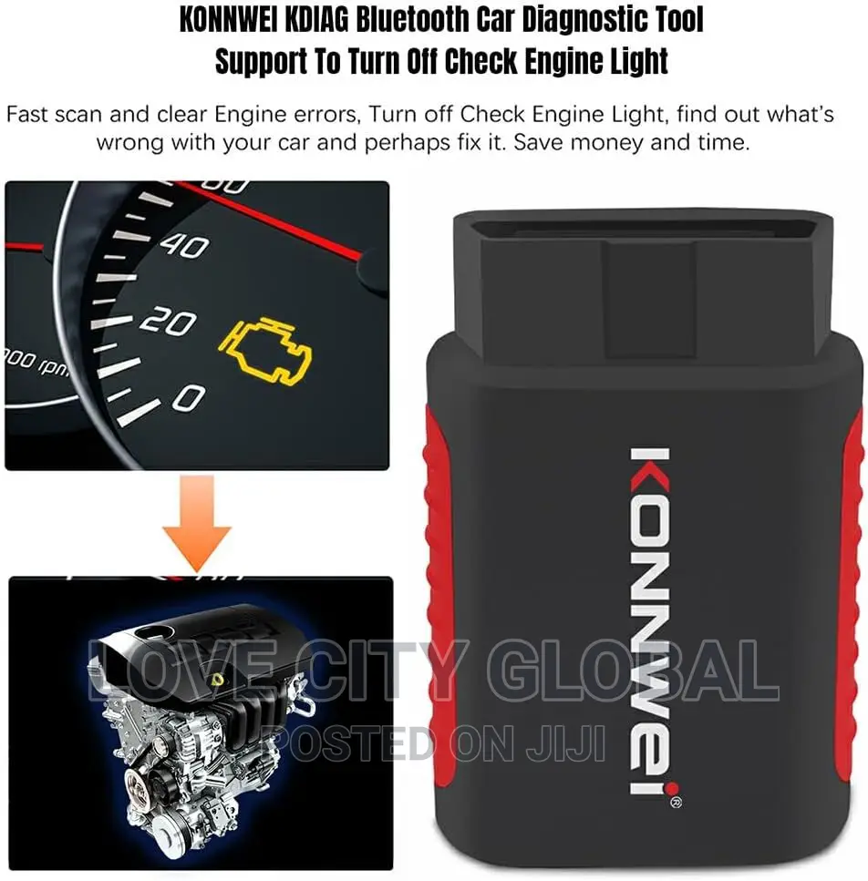 Konnwei KDIAG Bluetooth Potable Car Scanner Scan Clear Code