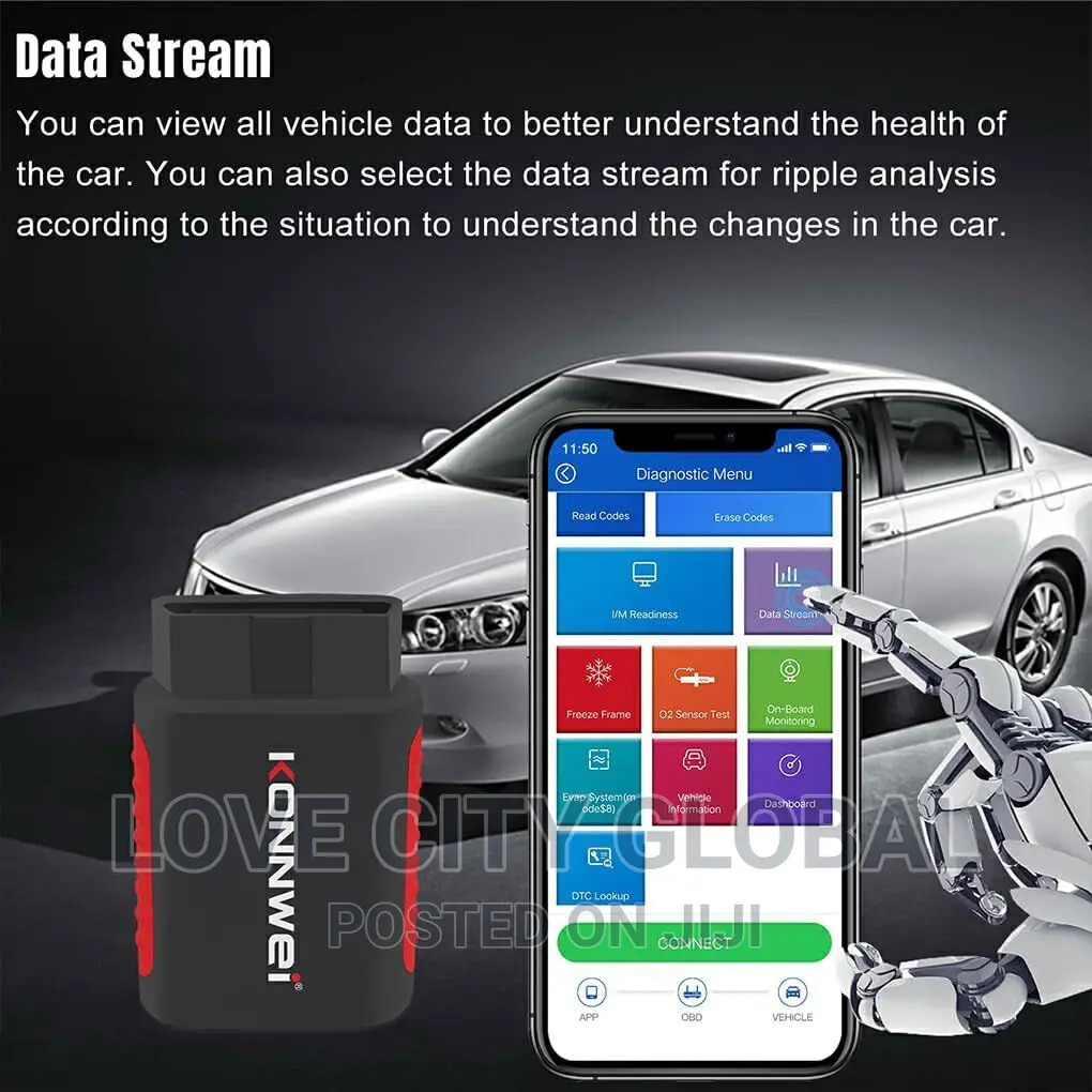 Konnwei KDIAG Bluetooth Potable Car Scanner Scan Clear Code