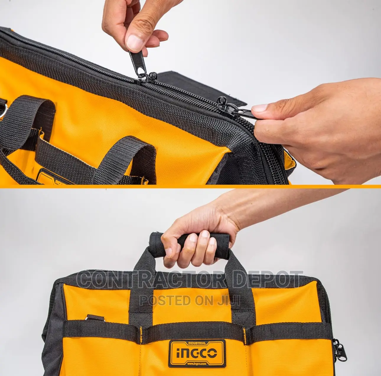 INGCO 16 Inch Tool Bag With 16 Pockets Wide Mouth Storage