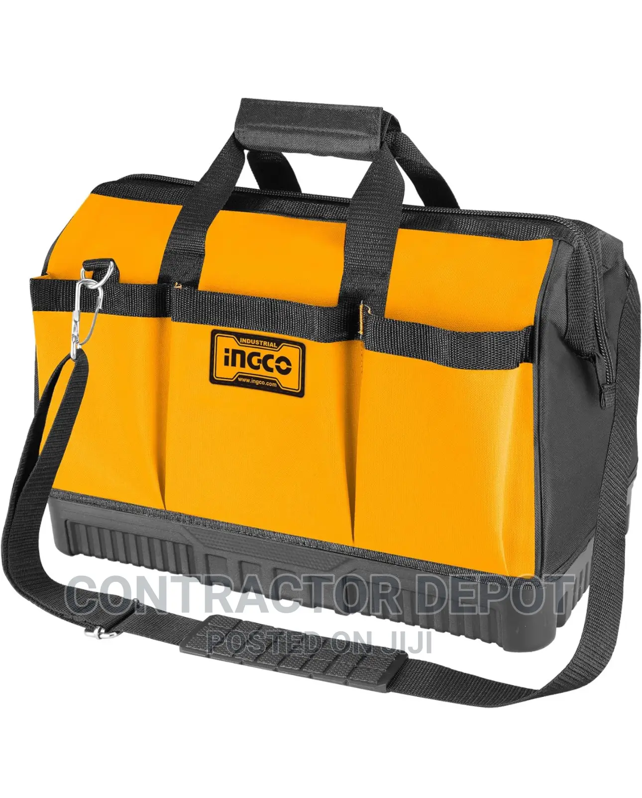 INGCO 16 Inch Tool Bag With 16 Pockets Wide Mouth Storage