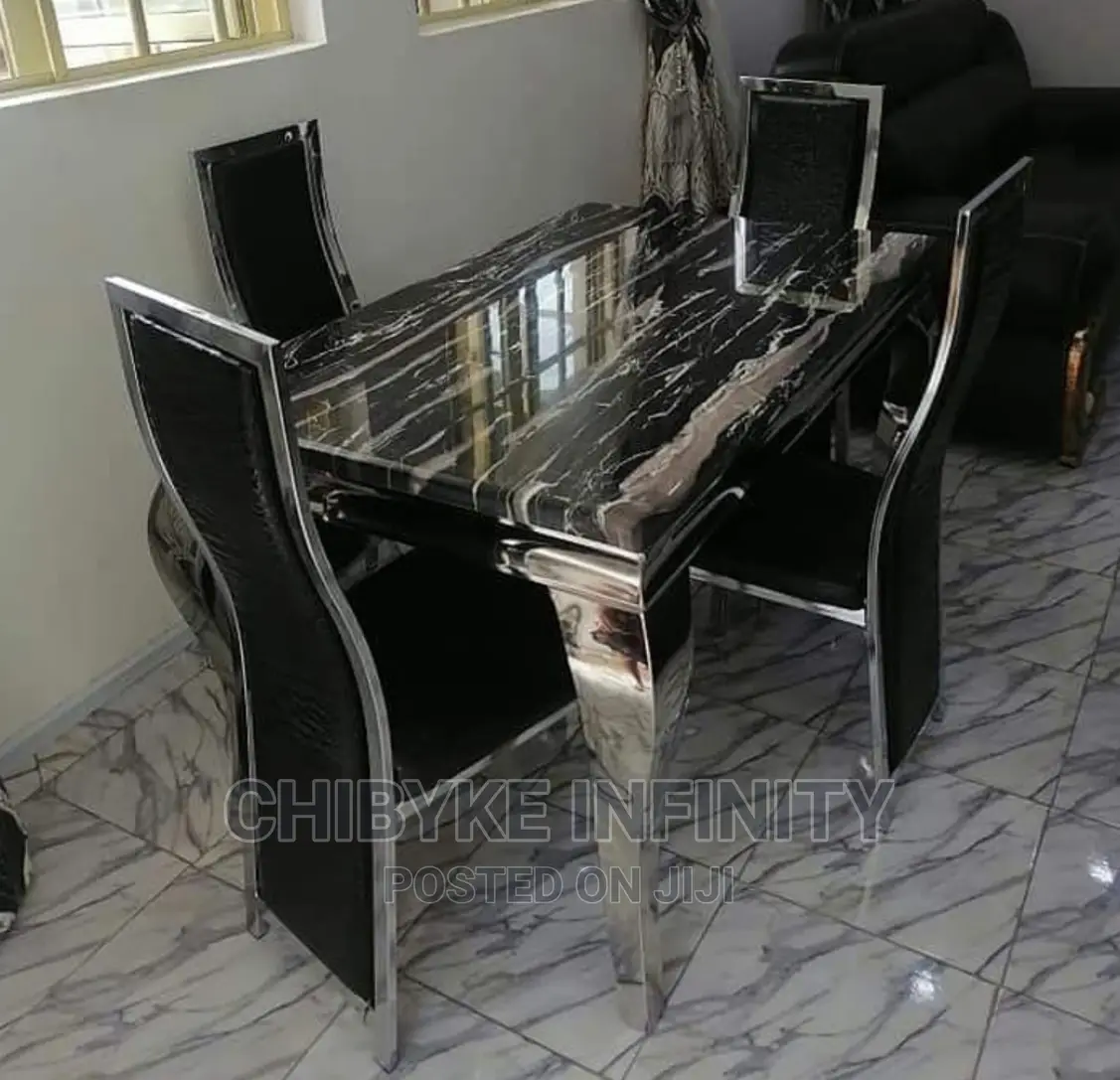 Quality Contemporary Marble Top 4seater Dining Set.