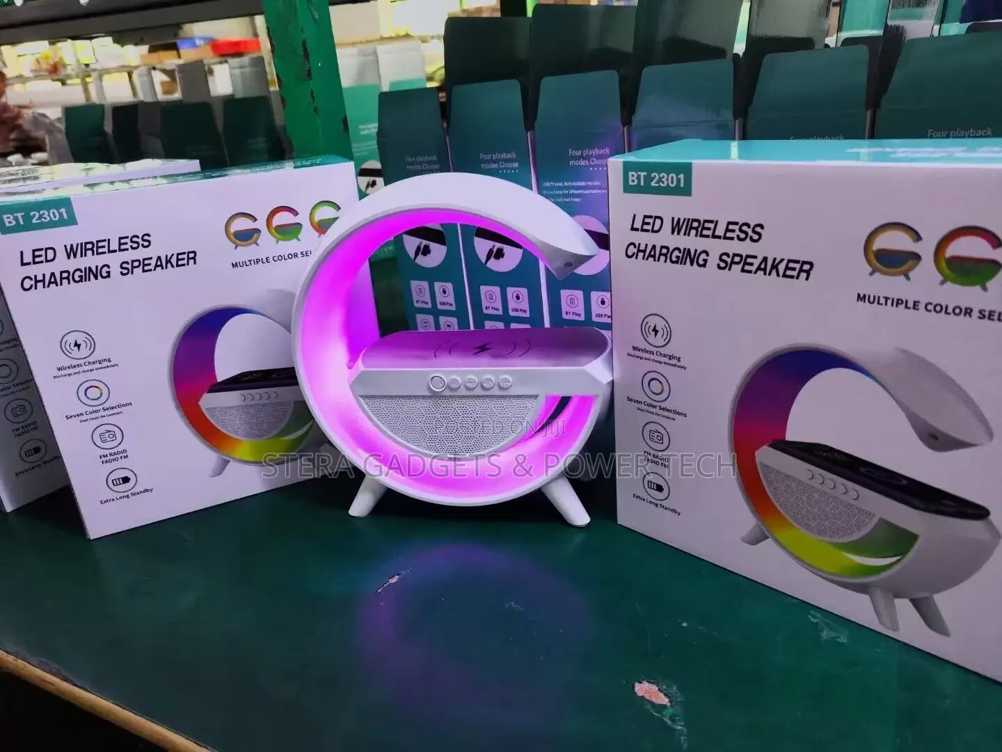 RGB Light With Wireless Charger and Bluetooth Speaker (BIG)