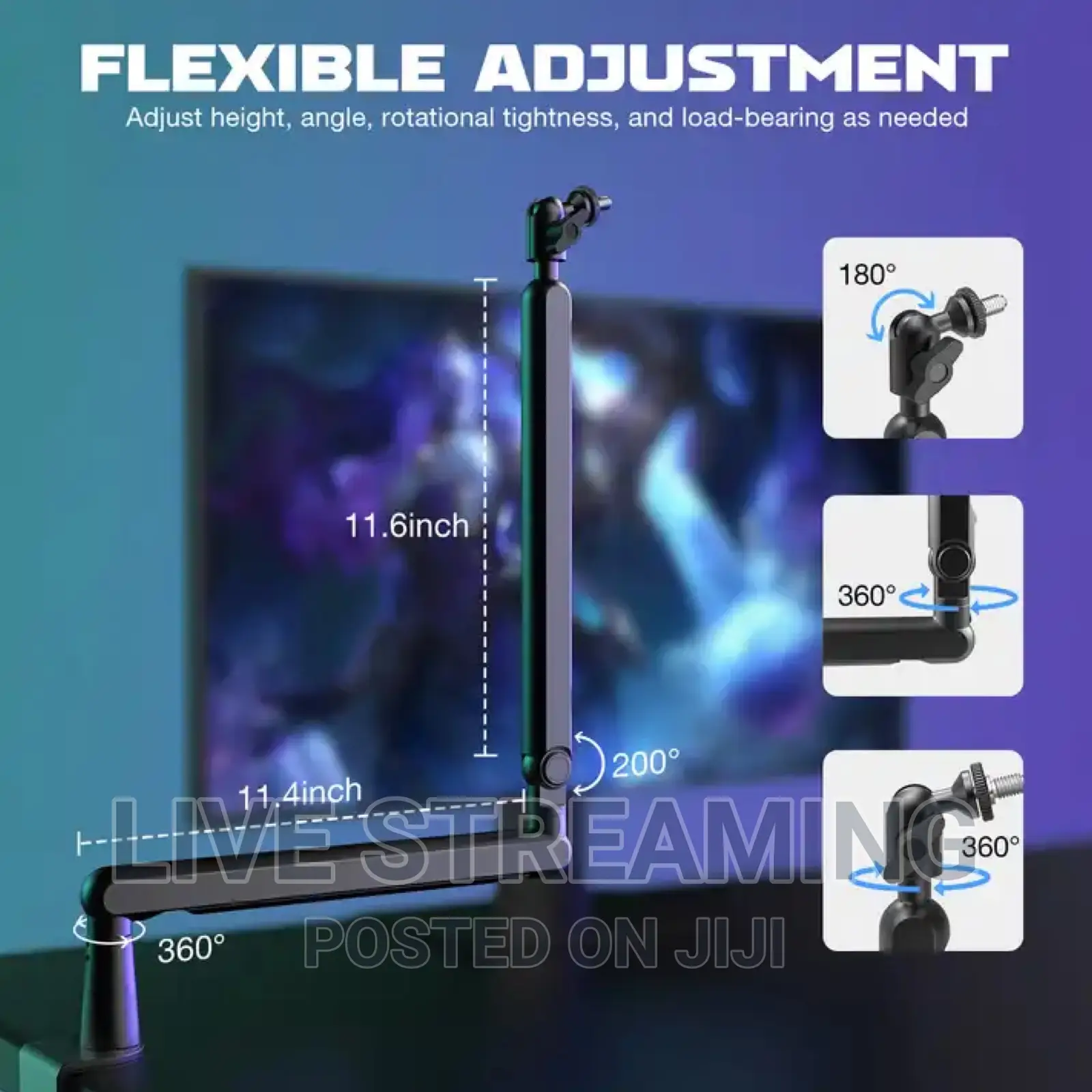 Fifine Boomarm , Boom Arm for Mics (Shure Sm7b , Rode Etc )