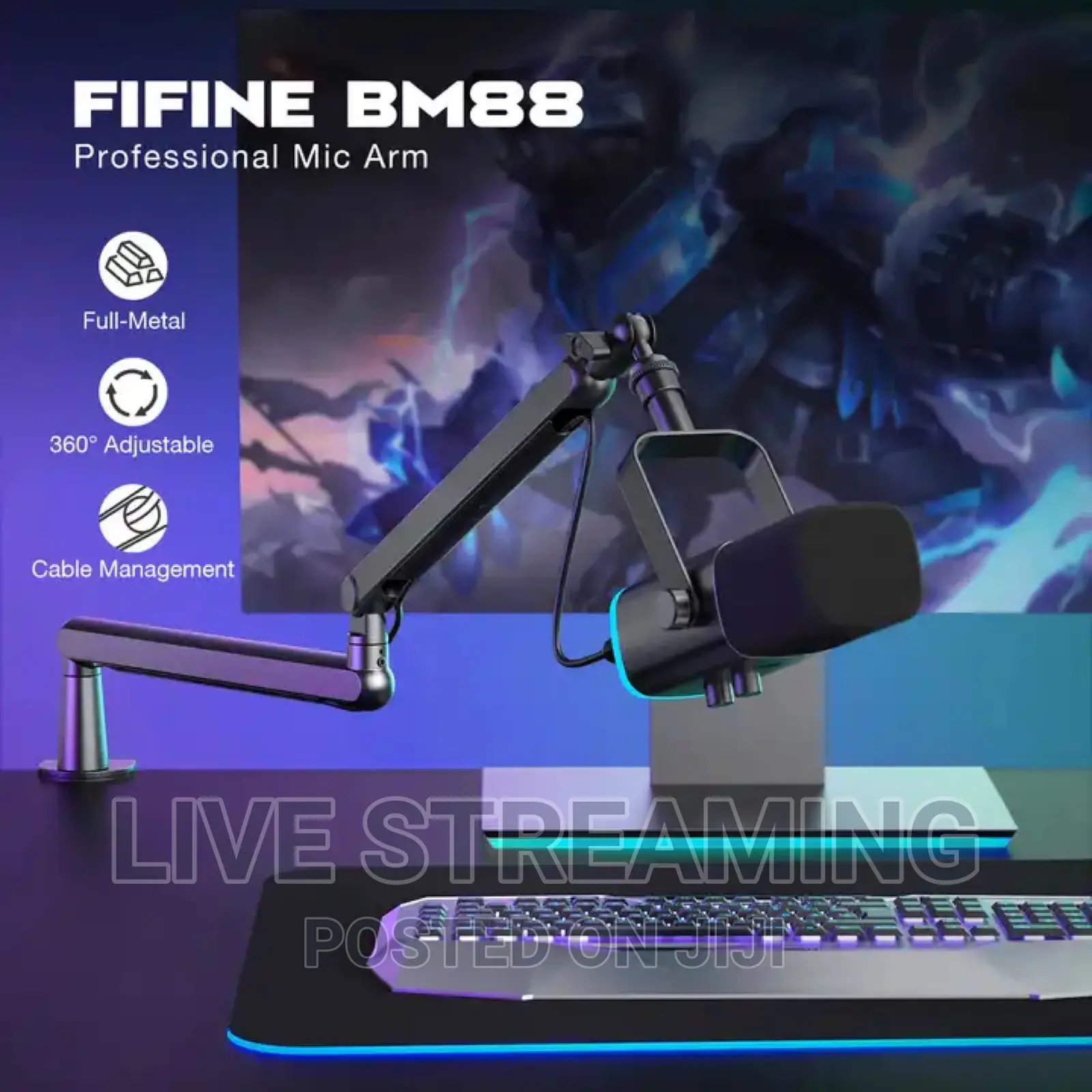 Fifine Boomarm , Boom Arm for Mics (Shure Sm7b , Rode Etc )